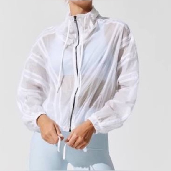 ALO Yoga Stitch Jacket Semi-Sheer in White Size L - Picture 4 of 14